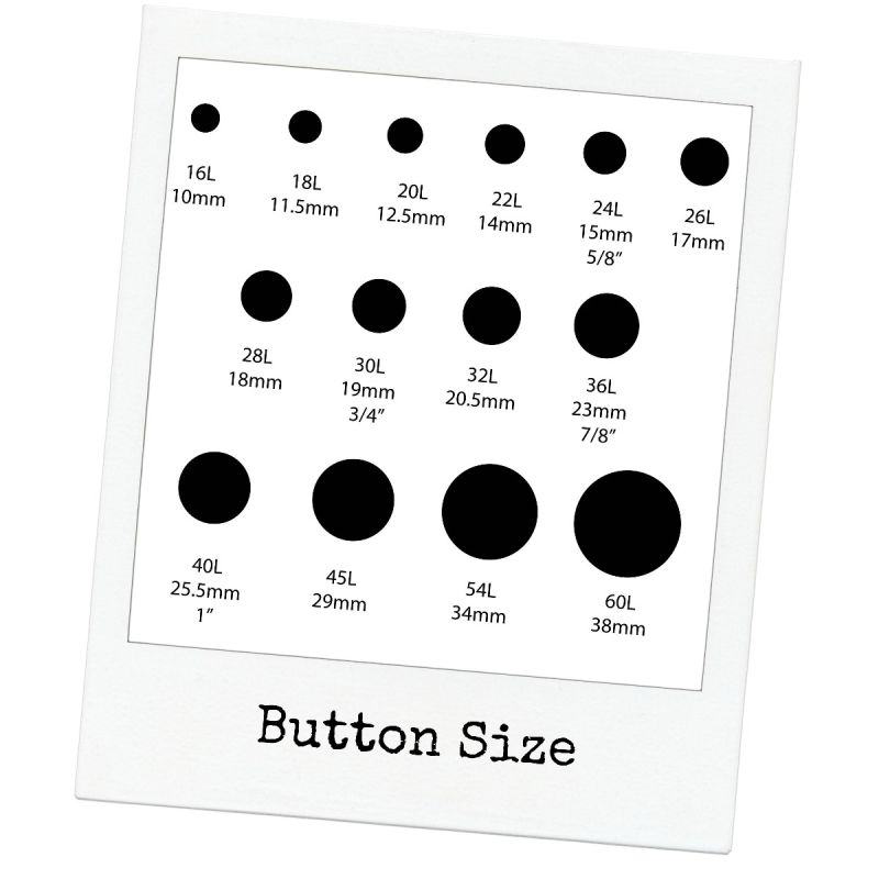Print at Home Button Size Chart | PDF Sewing Patterns
