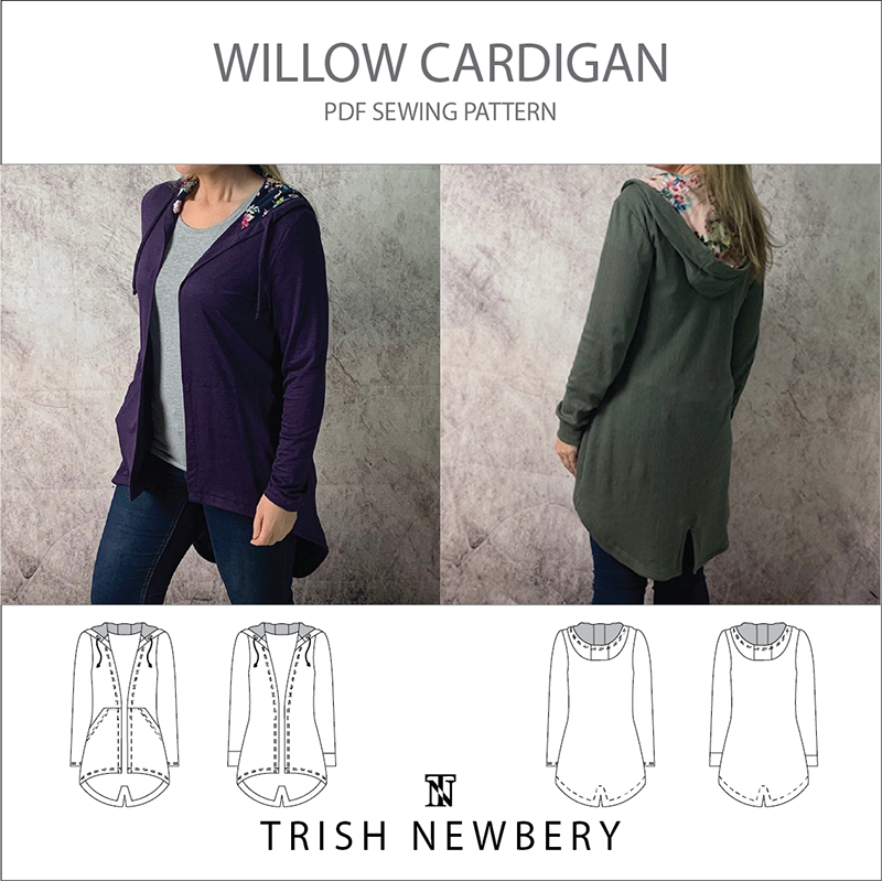 The Willow Cardigan Sewing Pattern - A longline cardi with deep