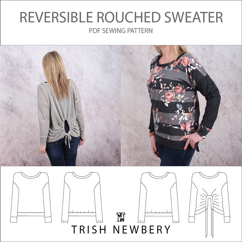 Pattern 1932 Reversible Ruched Sweater Sewing Pattern