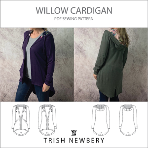 The Willow Cardigan Sewing Pattern 2032 Trish Newbery with back vent