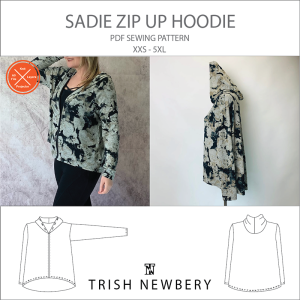 Sadie Zip Up Hoodie Sewing Pattern 2124