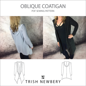 Pattern 1833 Oblique Coatigan Sewing Pattern Trish Newbery